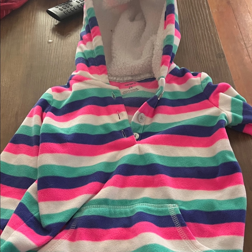Carter's Striped Hoodie - Pink, Blue, Green, White